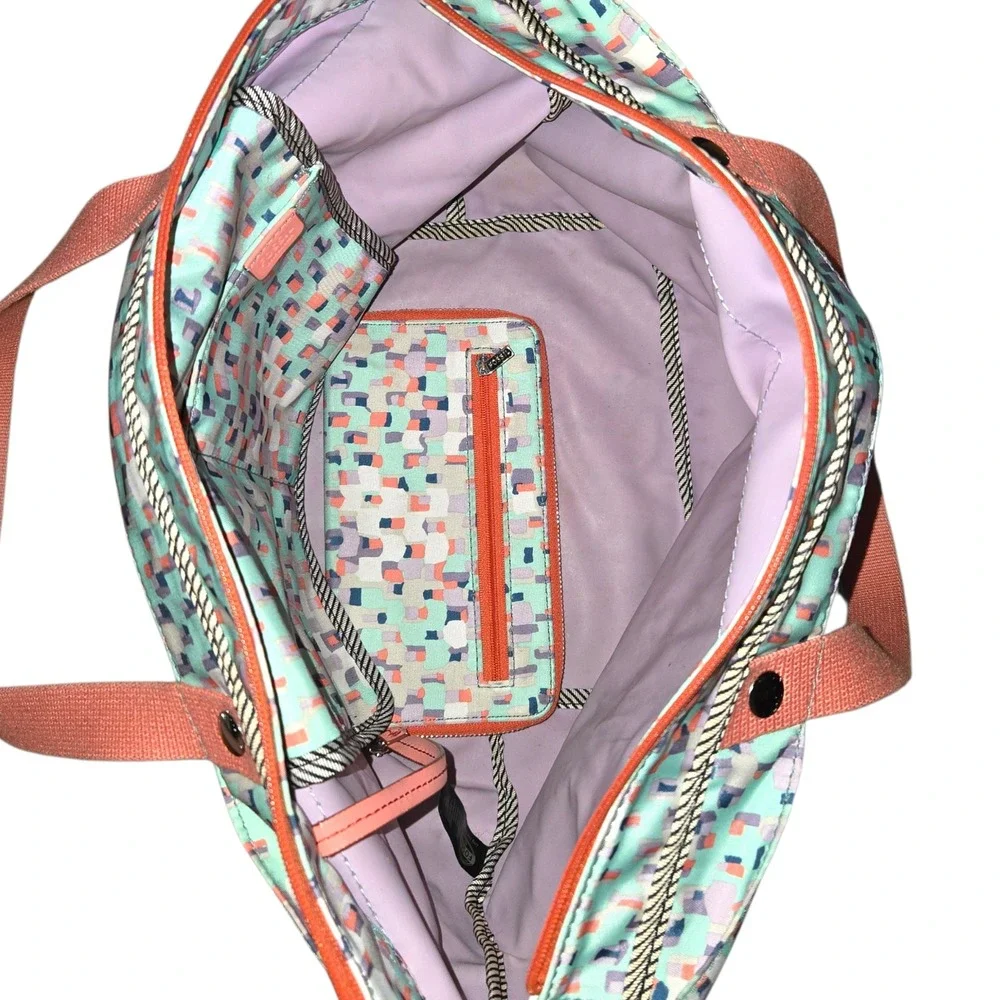 Fossil Key-Per E/W Shopper Tote Bag Women Large Multi Pastel ZB5758 Mosaic Print
